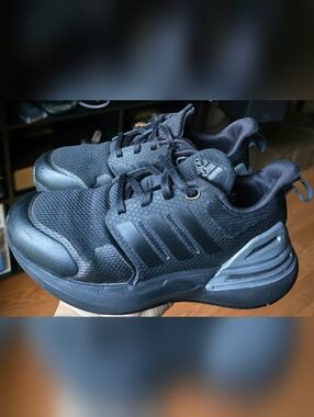 Sz 13 Little Kids ADIDAS RAPIDA SPORT BOUNCE Black/Iron Metallic Running Shoes